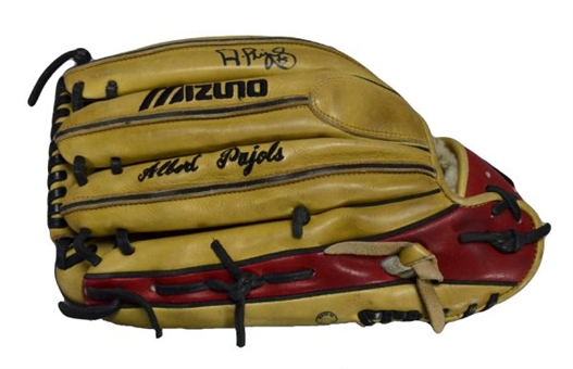 2001-2002 Albert Pujols Game-Used and Signed Mizuno Fielding Glove (PSA/DNA)